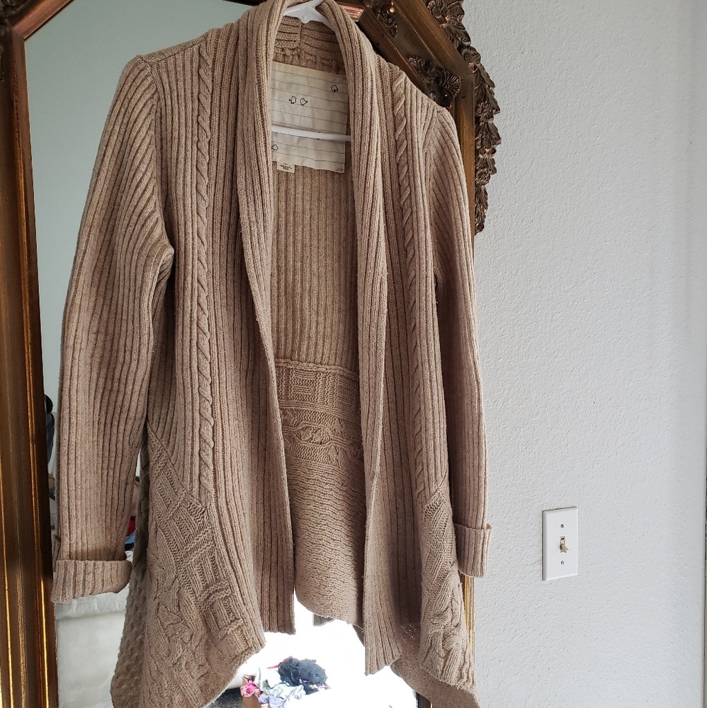 Anthropologie cable wool cardigan.